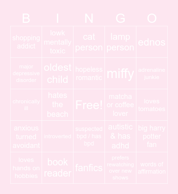 ninirette’s bingo Card