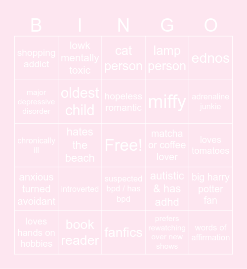 ninirette’s bingo Card