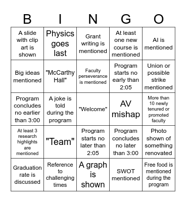 Convo NSM 2026 Bingo Card