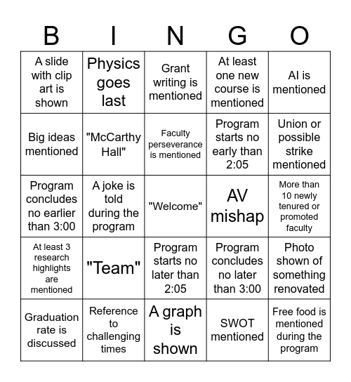 Convo NSM 2026 Bingo Card