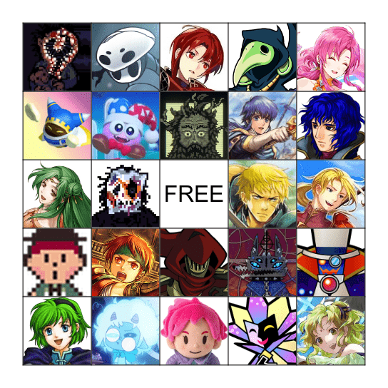 beans fav character bingo Card