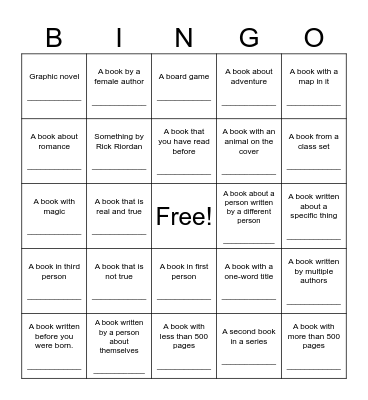Library Bingo! Bingo Card