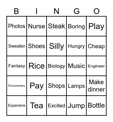 Opera House - 3rd Year Bingo Card