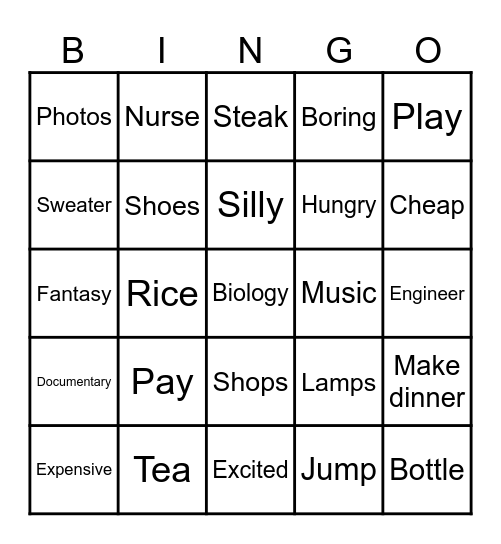 Opera House - 3rd Year Bingo Card