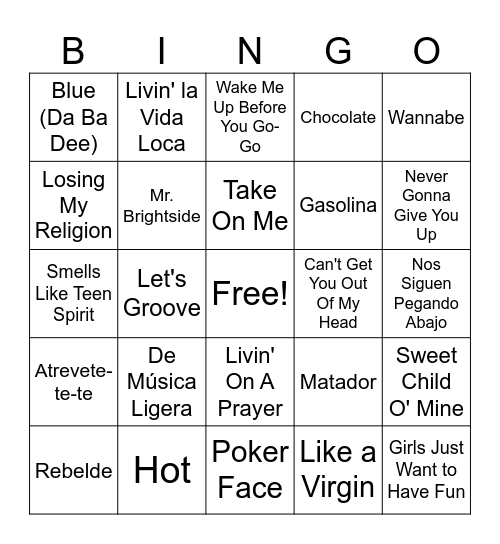 Merienda Retro Bingo Card