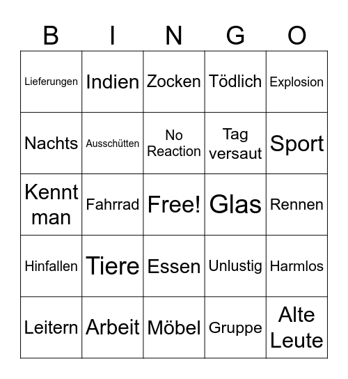 Fail Bingo 2 Bingo Card