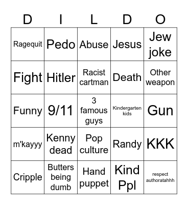 South park Bingo Card