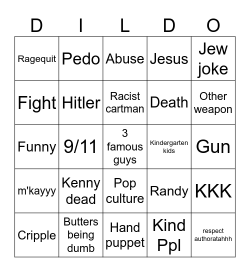 South park Bingo Card