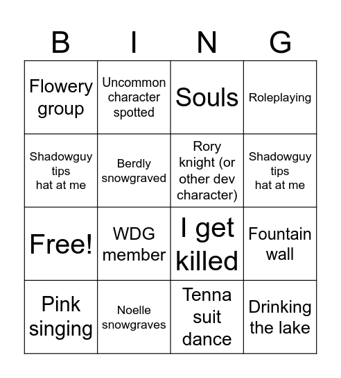 Deltarune connected BINGO Card