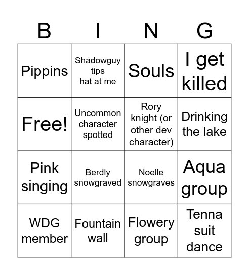 Deltarune connected BINGO Card