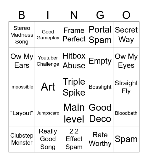 Recent Tab Bingo Card