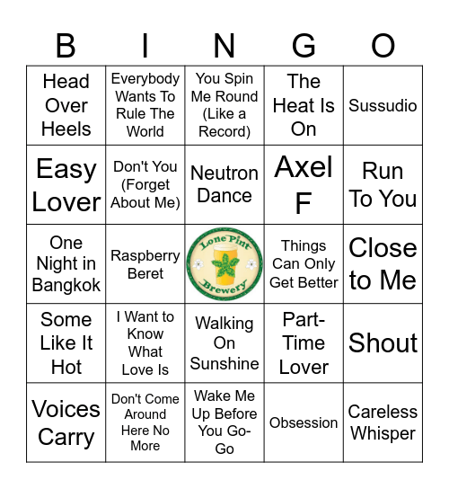 1985 Black Out Round Bingo Card