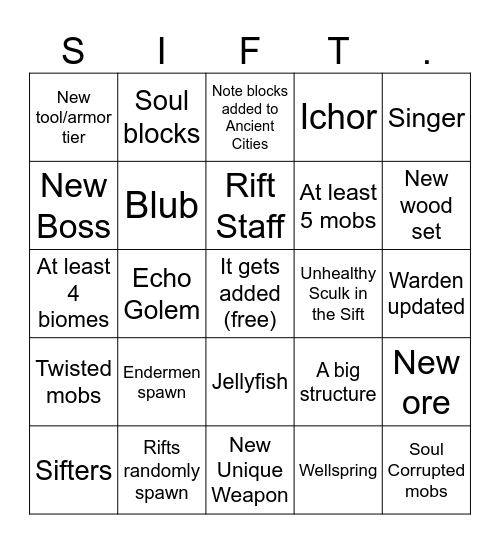 SIFT BINGO Card