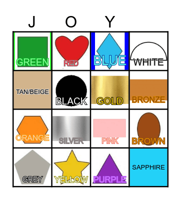 COLORS BINGO Card