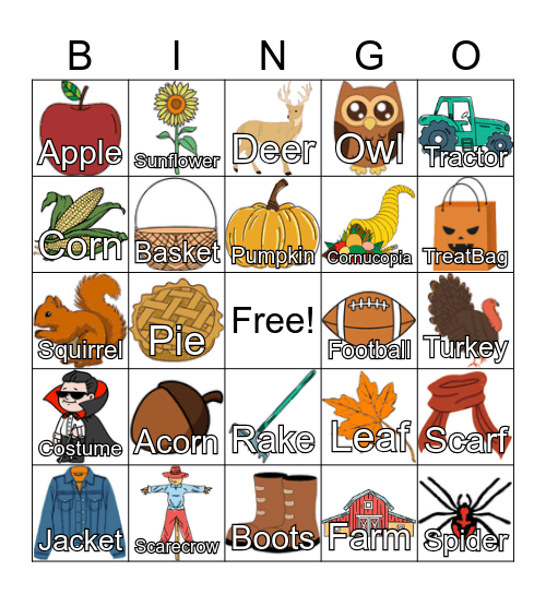 Fall BINGO Card