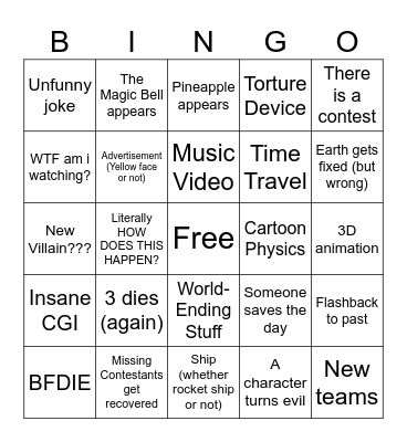TPOT 25 Bingo Card