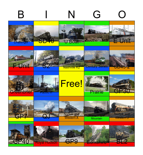 The Illinois Central, the Clinchfield, the Southern and other Railroads in Kentucky Bingo Card