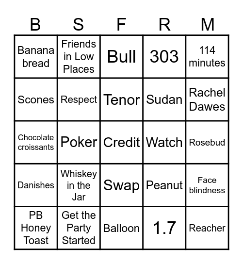Erik's F&S August 2026 Bingo Card
