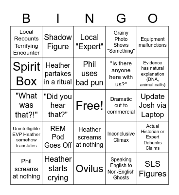 Expedition X Bingo Card