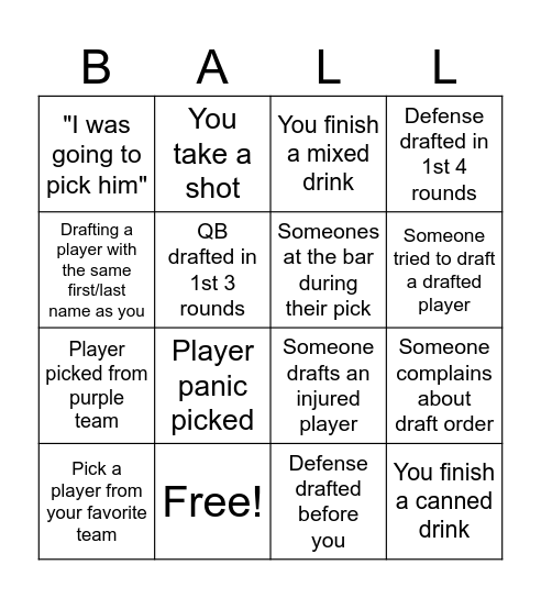 Off Bingo Card