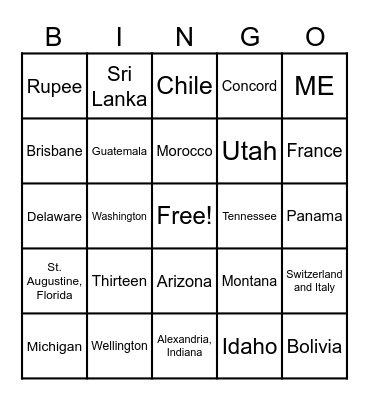Around the World Bingo! Bingo Card