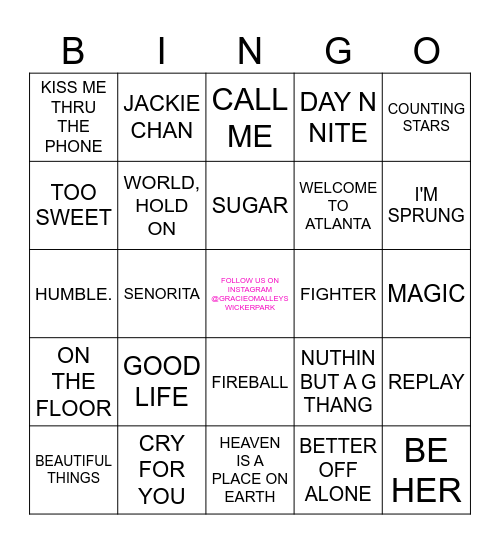 ROUND 2 Bingo Card