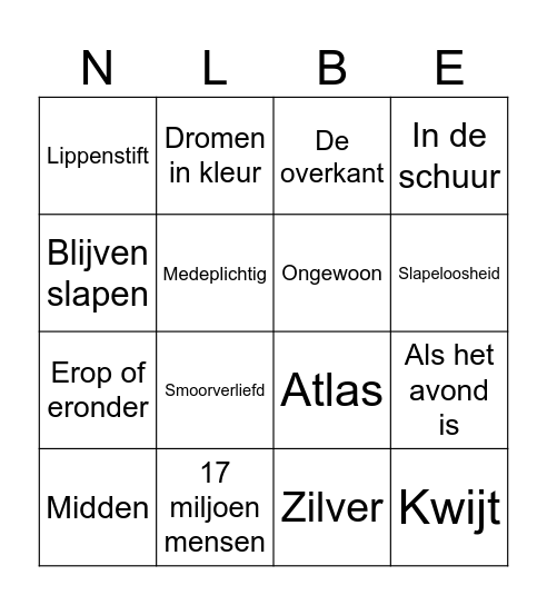 Muziek bingo Card