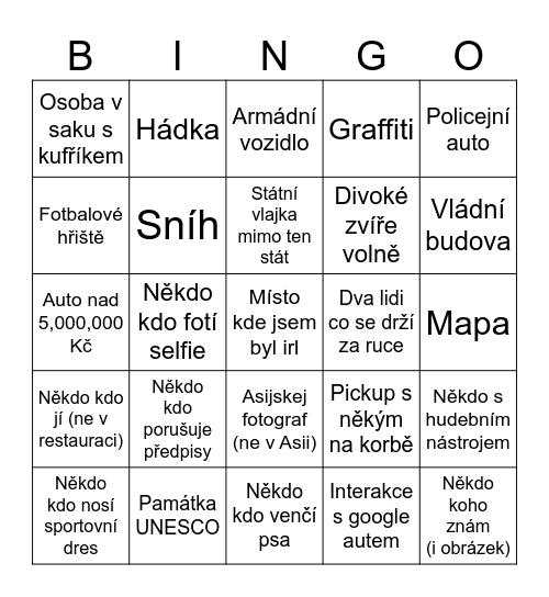 GeoGuessr bingo Card