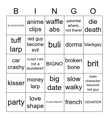 elite people n shii Bingo Card
