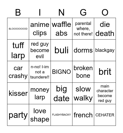 elite people n shii Bingo Card