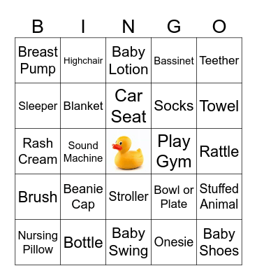 Baby Bingo Card