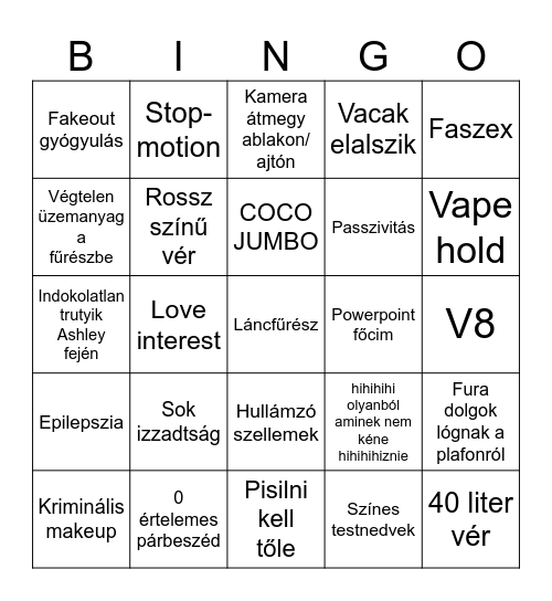 Evil Dead Army of Darkness Bingo Card