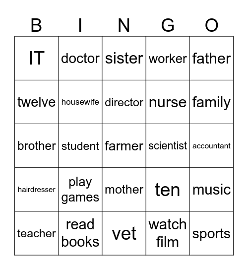 Introduce yourself Bingo Card