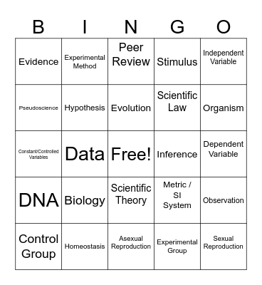 Chapter 1 Review Bingo Card