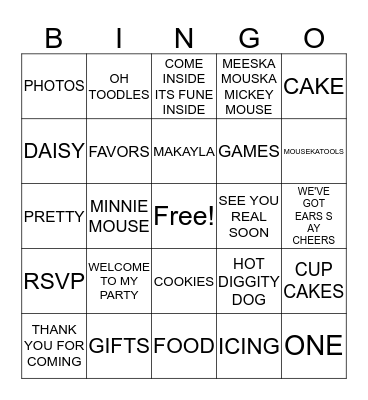MAKAYLA'S BIRTHDAY BINGO Card