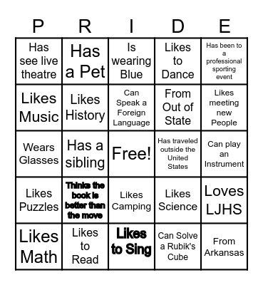 Find Someone Who.... Bingo Card
