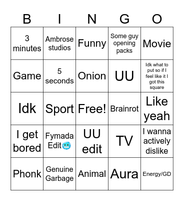 FYMADA Bingo Card