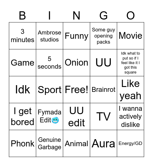 FYMADA Bingo Card