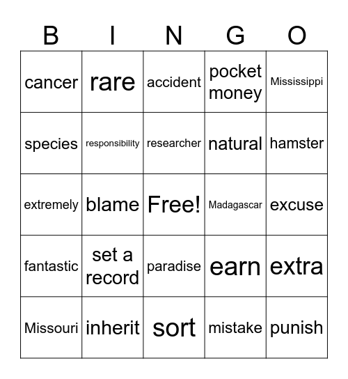 Think 2 Bingo Card