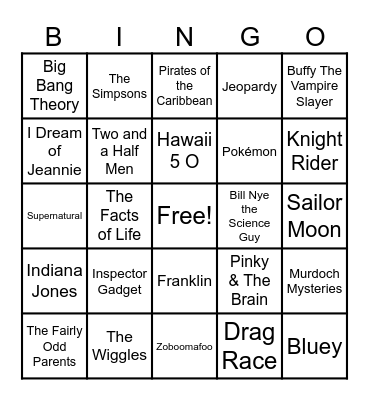 📺 Theme Songs 📺 Bingo Card