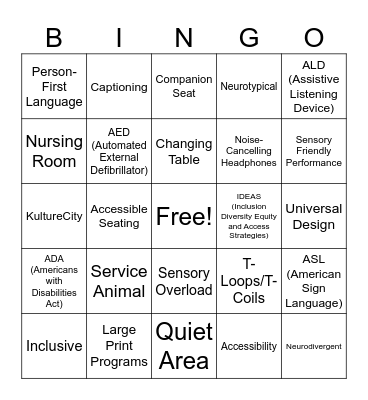 AccessiBINGO Card