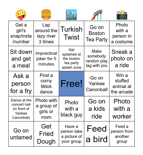 Canobie Bingo Card Bingo Card