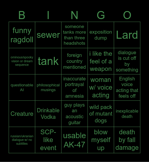SLAVJANK BINGO Card
