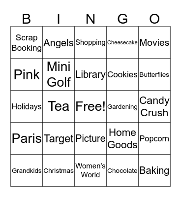 Mary's Birthday Bingo Card