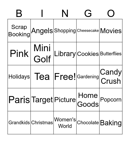 Mary's Birthday Bingo Card