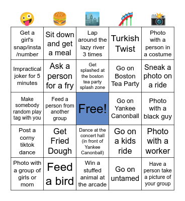 Canobie Bingo Card Bingo Card