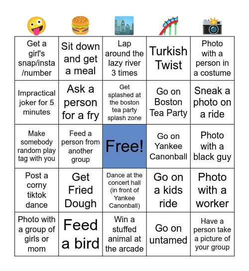 Canobie Bingo Card Bingo Card