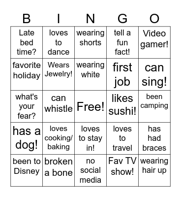 KFI ME "Fan the Flame" Bingo Card