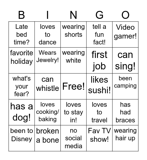 KFI ME "Fan the Flame" Bingo Card