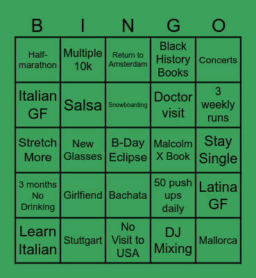 2026 Bingo Card